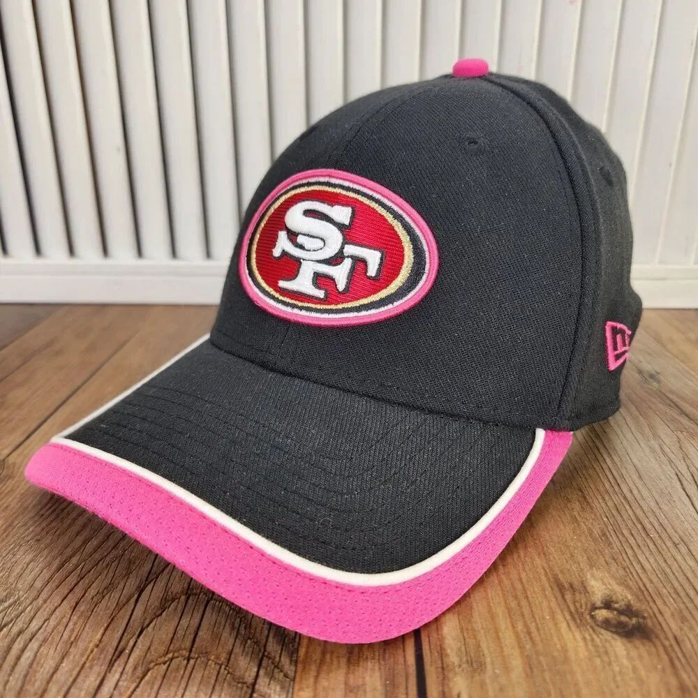 San Francisco 49ers New Era 39thirty M/L Breast Cancer Awareness Hat Black Pink